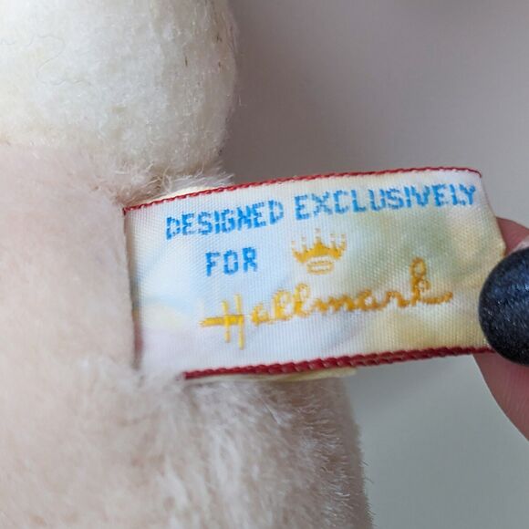 Hallmark Plush HEARTLINE Bunny Rabbit Pink Stuffed Plush 1989 Musical Wind Up 7" - Picture 9 of 11